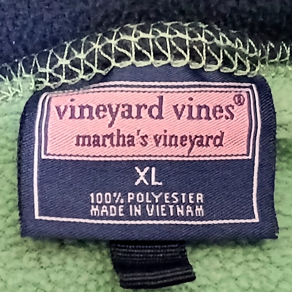 Vineyard Vines Martha's 1/4 Zip Fleece Pullover Green Women’s XL - Picture 3 of 7